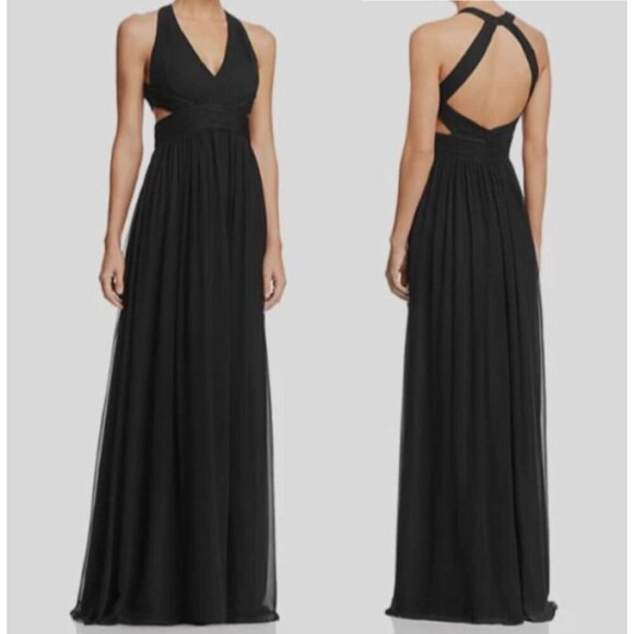 Aidan Mattox Dresses & Skirts - EUC Aidan Dress Size 4 Mattox Black Halter Maxi Dress Prom Formal Worn once